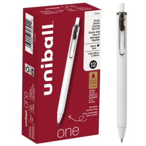 STYLO UNIBALL ONE 0.5 MM ENCRE NOIRE BARIL BLANC