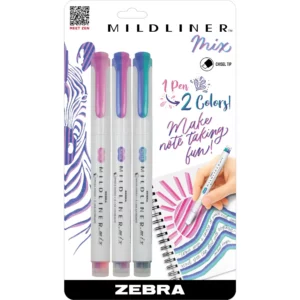 SURLIGNEUR DOUBLE COULEUR ZEBRA ROSE BLEU VERT