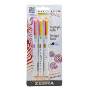 SURLIGNEUR DOUBLE COULEUR ZEBRA ORANGE JAUNE ROSE