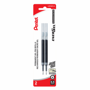 RECHARGE STYLO PENTEL ENERGEL 0.5 NOIR PQT 2