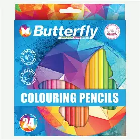 CRAYON DE COULEUR EN BOIS PQT DE 24 BUTTERFLY