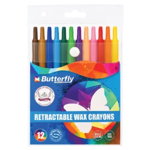 CRAYON DE CIRE RÉTRACTABLE PQT DE 12 BUTTERFLY