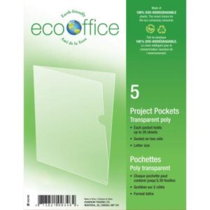 POCHETTES PROTECTRICES ECOOFFICE PQT5 TRANSPARENTE