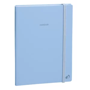 CARNET QUO VADIS LIGNÉ SPIRALE AVEC ÉLASTIQUE BLEU CLAIR