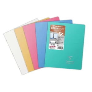 CAHIER CLAIREFONTAINE KOVERBOOK PIQUÉ LIGNÉ 2 POCHETTES A5 SILVER